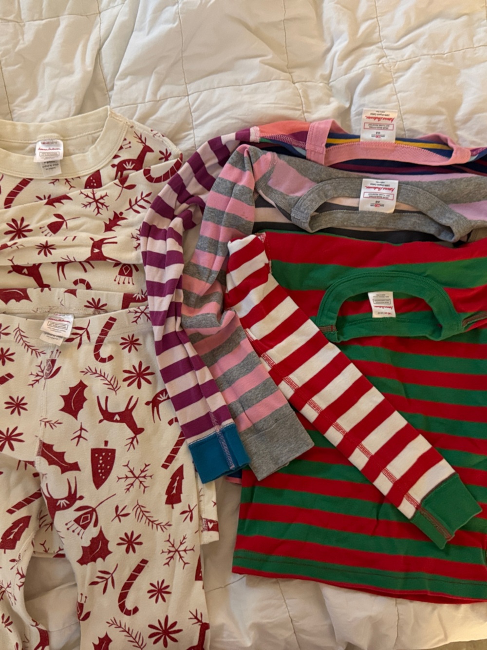 Hanna Andersson Striped Kids Tops - Red, Green, Pink, Gray, Blue